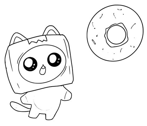 LankyBox Foxy and Donut coloring page - Download, Print or Color Online for Free