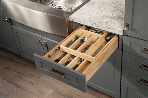 Cardell Kitchen Cabinet Accessories - Wood Tiered Drawer Storage