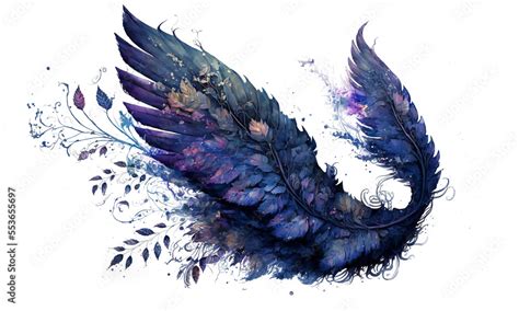 Beautiful magic watercolor angel wings Stock Illustration | Adobe Stock