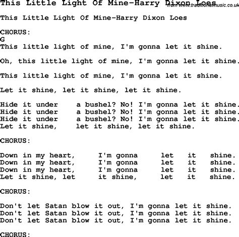 Summer Camp Song, This Little Light Of Mine-Harry Dixon Loes, with ...