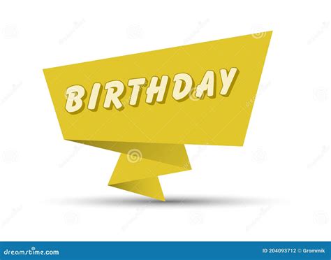 Yellow Banner with the Word BIRTHDAY. Simple Vector Illustration Stock ...