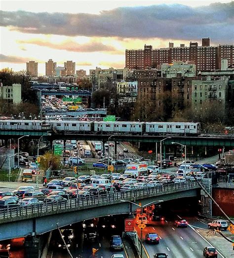 Wandering New York, A No. 4 train crosses the Cross Bronx Expressway.