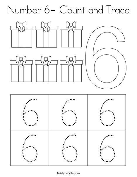 Number 6 Tracing Worksheet