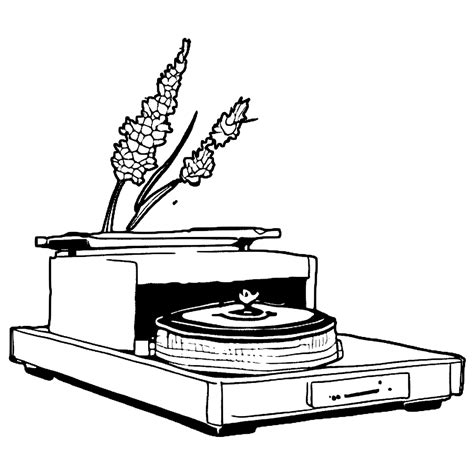 Lavender Record Player Coloring Page · Creative Fabrica