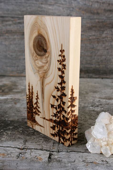 Distant Shores Wood Burned Art Block - Etsy | Wood burning crafts, Wood ...