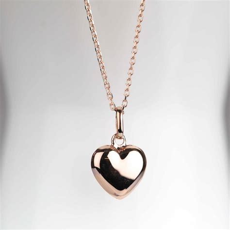 Polished Rose Gold Plated Heart Charm Necklace By Nest ...