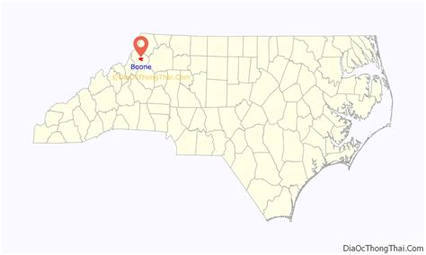 Map of Boone town, North Carolina - Thong Thai Real