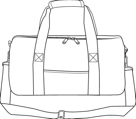 Duffle Bag, Vector Illustration, Bag Outline Template, Fashion Flats ...