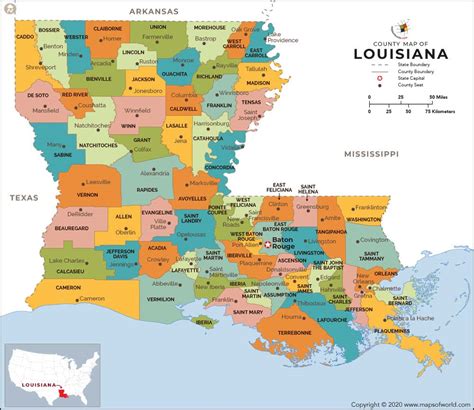 Louisiana Parish Map, Louisiana Parishes (Counties)