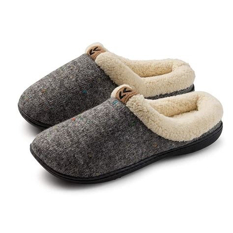 Roxoni - Roxoni Women's Knitted Fleece Lined Winter Slippers, Rubber ...