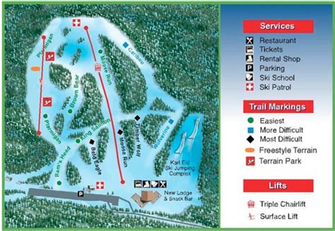 Mappa delle piste da sci a Hilltop Ski Area