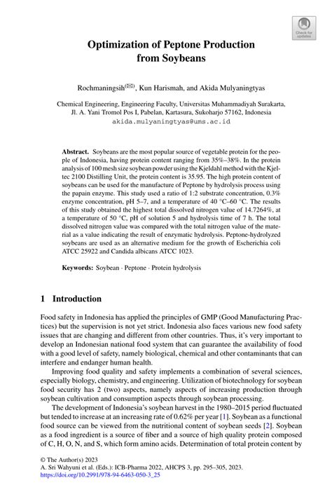 (PDF) Optimization of Peptone Production from Soybeans