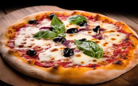 Premium AI Image | A pizza with cheese and olives on it