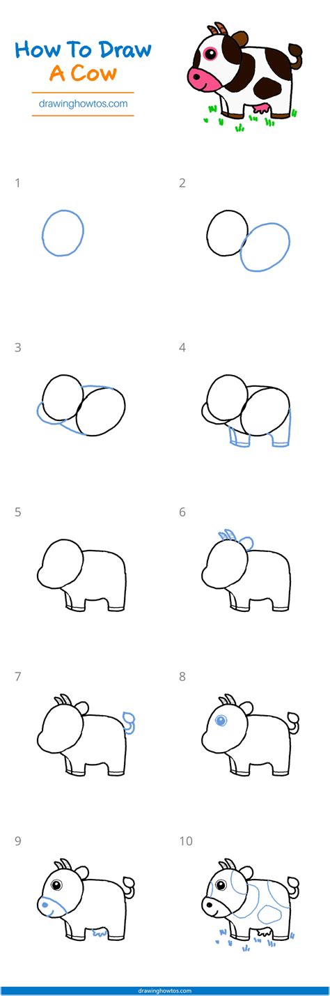 How to Draw a Cow - Step by Step Easy Drawing Guides - Drawing Howtos