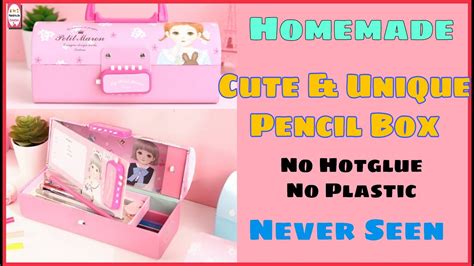 How to make pencil box / DIY Homemade Cute Pencil Box / paper crafts / school supplies DIY ideas ...