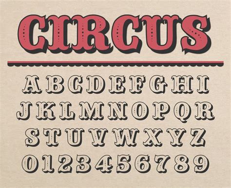 Circus Font Carnival Font Old Circus Font Vintage Circus Font Circus Style Font Carnival Letters ...