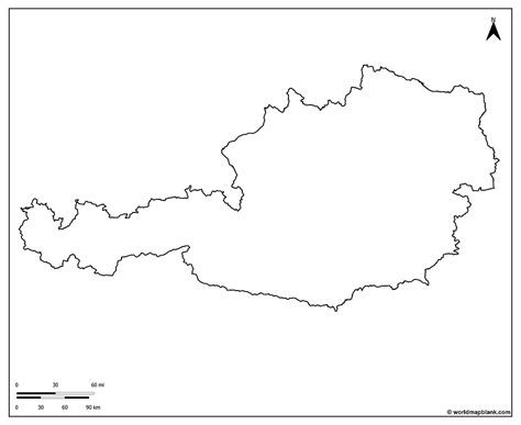 Austria Map Outline – Blank Map of Austria [PDF] - Printable World Maps