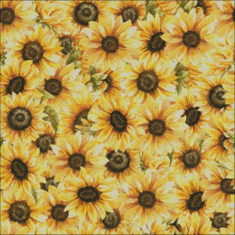 Sunflower Cross Stitch Pattern flower X Stitch Chart - Etsy