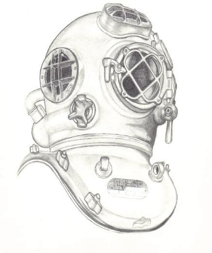 Hidden Talents Graphite portraits Artist/Portfolio | Nautical drawings, Helmet drawing, Diving ...