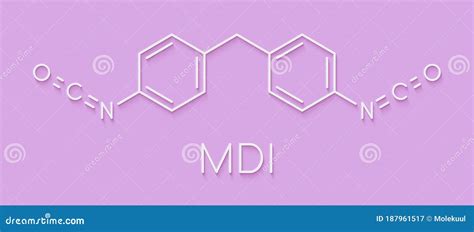 Methylene Diphenyl Diisocyanate Molecule MDI, Polyurethane PU Building Block. Skeletal Formula ...