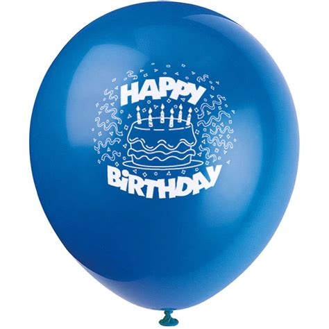 12" Latex Royal Blue Cake Happy Birthday Balloons, 8ct - Walmart.com - Walmart.com