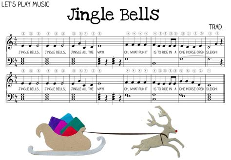 Jingle Bells Very Easy Piano Sheet Music - Let's Play Music