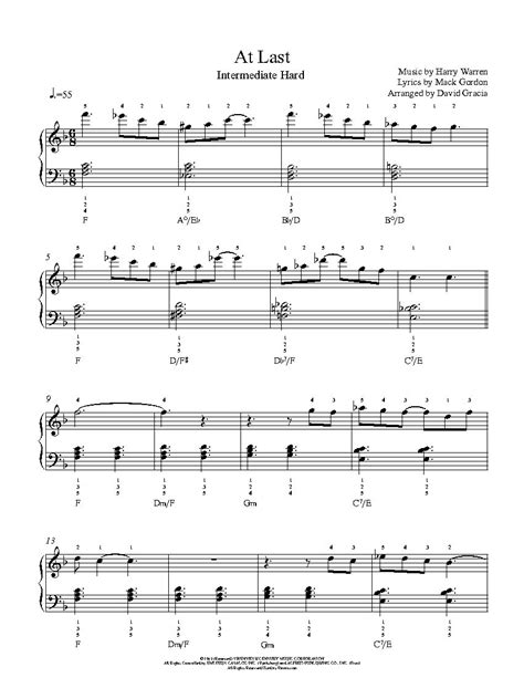 At Last by Etta James Piano Sheet Music | Intermediate Level | Sheet music, Piano sheet music ...