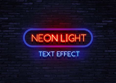 Free Neon Text Effect Mockup (PSD)