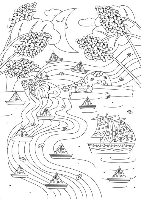 Dream of a river - Anti stress Adult Coloring Pages - Page events/el ...