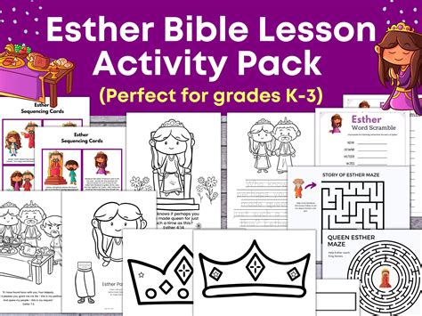 Queen Esther Bible Story, Queen Esther Activities and Games, Queen Esther Craft, Kids Bible ...