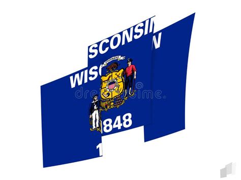 Wisconsin Flag in an Abstract Ripped Design. Modern Design of the Wisconsin Flag Stock Vector ...