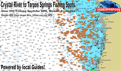 Crystal River to Tarpon Springs Offshore Spots | Florida Fishing Maps ...