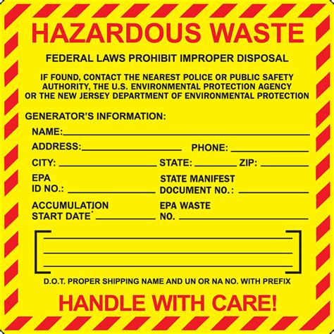 Electromark | New Jersey Hazardous Waste Label