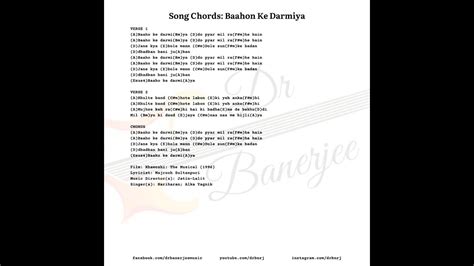 Guitar Chords • Piano Chords - Bahon Ke Darmiyan | Hariharan | Alka ...