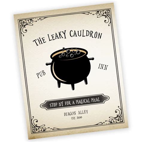 Free Harry Potter Leaky Cauldron Sign - Elva M Design Studio