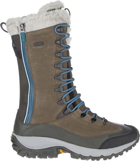 Merrell Fleece Thermo Rhea Tall 200g Waterproof Hiking Boots in Olive (Green) - Lyst