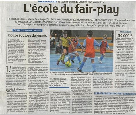 Articles de presse : On parle de nous dans le journal - club Football ...