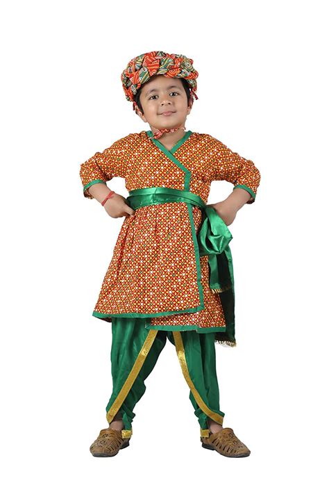 Buy BookMyCostume Rajasthani Indian State Fancy Dress Costume for Boys ...