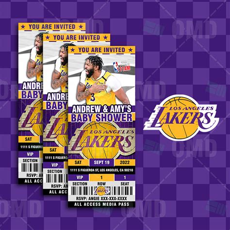 Los Angeles Lakers Sports Ticket Style Party Invites – Sports Invites