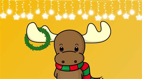 Download Kawaii Christmas Little Deer Wallpaper | Wallpapers.com