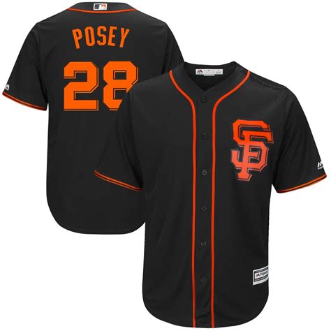 Majestic Buster Posey San Francisco Giants Black Alternate 2017 Cool ...