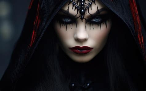 Premium Photo | Young goth vampire woman beautiful goddess evil queen of pain witch vampire ...