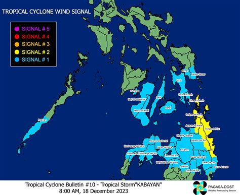 6 provinces under Typhoon Signal No. 2 as Kabayan nears PH landmass