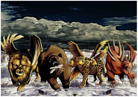 Daniel and the Four Beasts | Beast of revelation, Lion sculpture, Beast