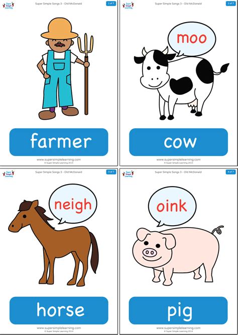 Flashcards - Super Simple | Animal flashcards, Farm animals preschool ...