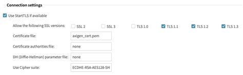 How to configure the TLS settings for SMTP incoming and outgoing in Axigen iX (9.0) and X (10.0 ...