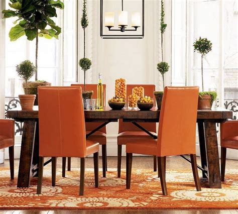 Orange Chair For Cheerful Home Decoration: Pretty Dining Room ...