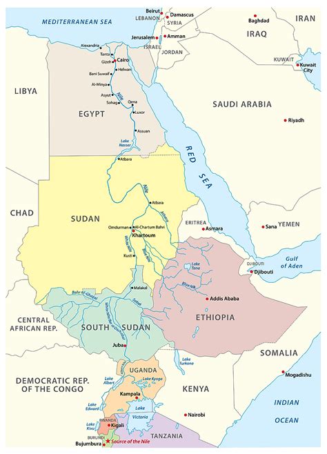 Africa Map White Nile River