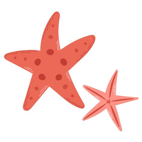 Two coral starfish isolated on white background. Modern flat cartoon style. 22697105 Vector Art ...