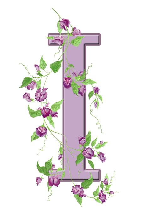 Buchstabe / Letter - I (Blumen / Flowers) | Monogram alphabet, Floral letter i, Alphabet floral